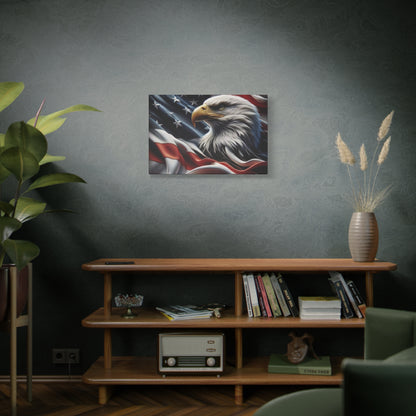 Patriotic Eagle Canvas Wall Art - American Flag Decor - Red White Blue - Gallery Wrapped - 27 Sizes - Veteran Gift