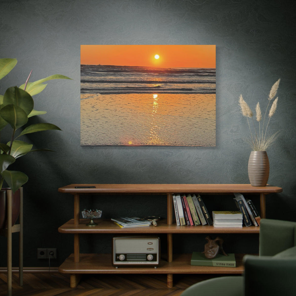 Sunset Beach Canvas Print, Ocean Decor, Wall Art, Home Decor, Coastal Artwork for Living Room