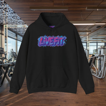 LIVE FIT Hoodie Sweatshirt - Motivational Fitness Pullover - Unisex Gym Hoodie - S-5XL