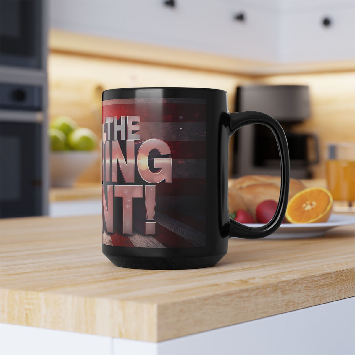 The Turning Point Black Ceramic Mug - Motivational American Flag Design
