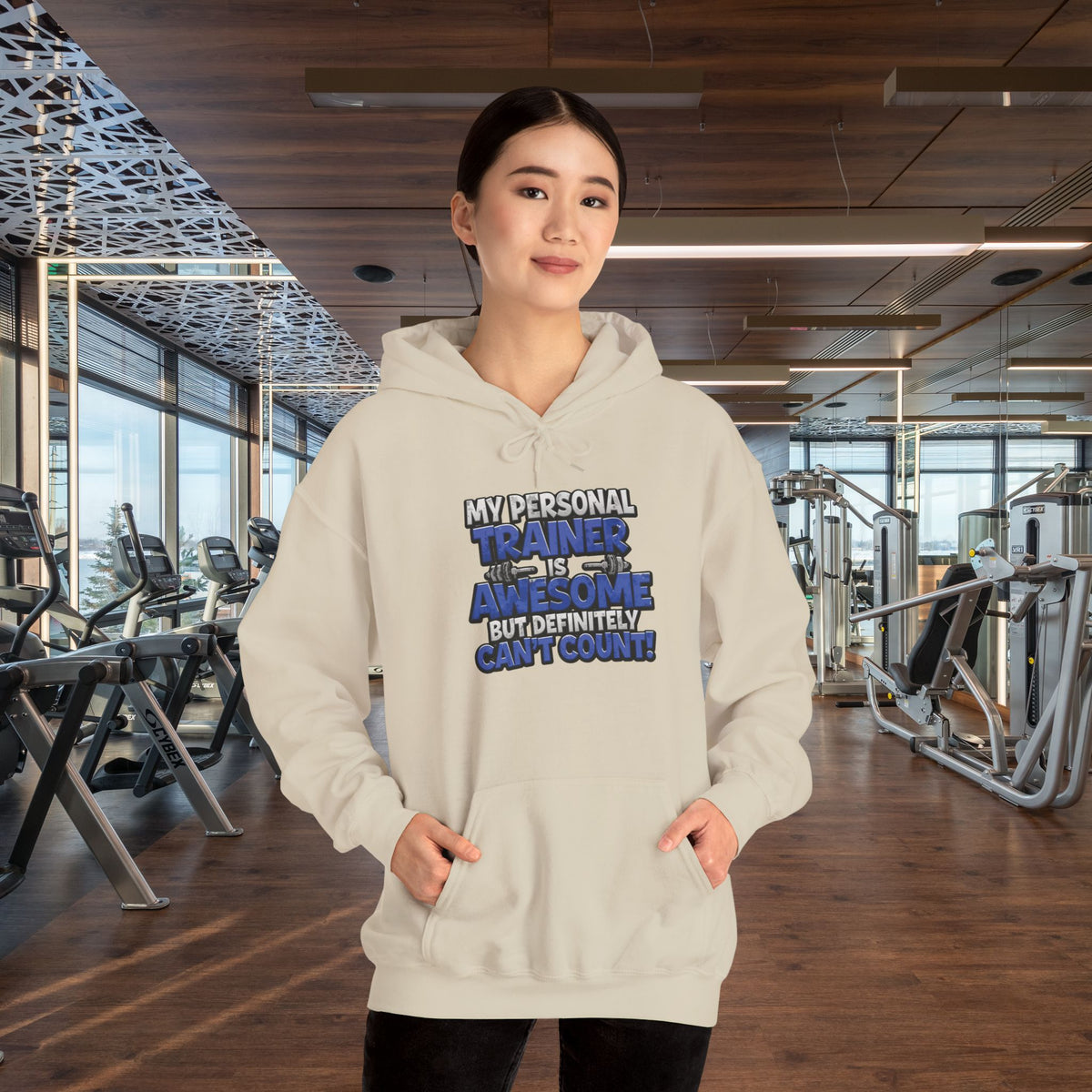 My Personal Trainer Is Awesome But Definitely Can't Count! - Funny Gym Hoodie - Unisex Sweatshirt - S-5XL