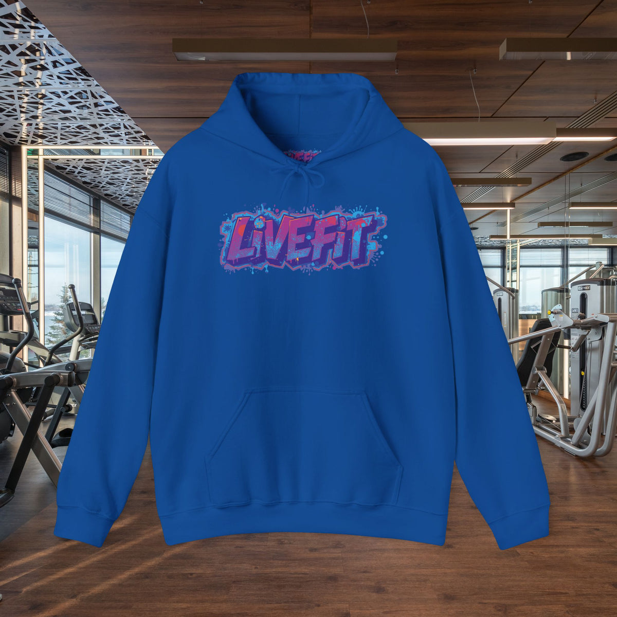 LIVE FIT Hoodie Sweatshirt - Motivational Fitness Pullover - Unisex Gym Hoodie - S-5XL
