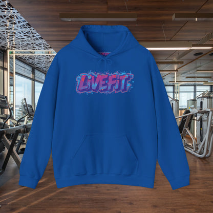 LIVE FIT Hoodie Sweatshirt - Motivational Fitness Pullover - Unisex Gym Hoodie - S-5XL