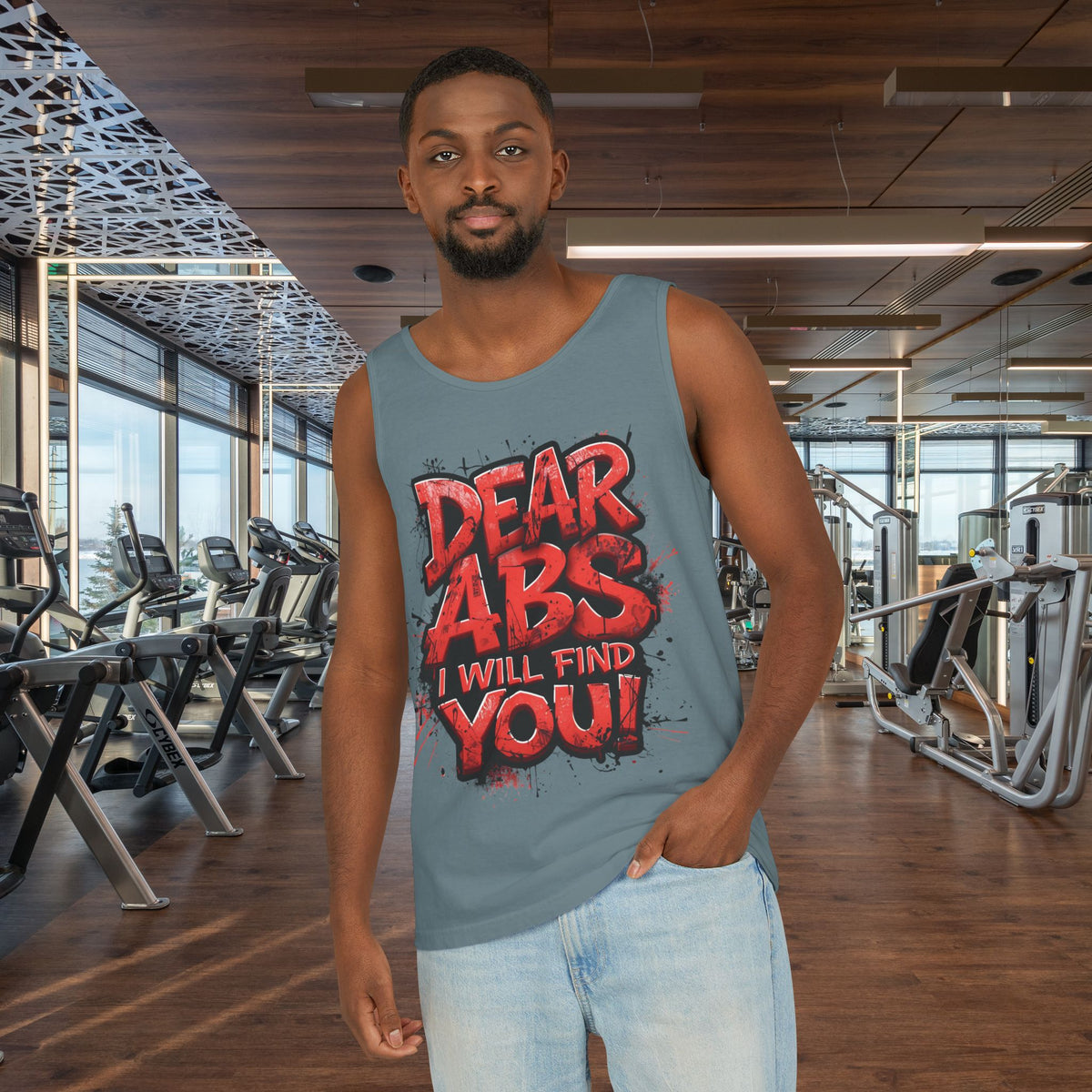 Dear Abs I Will Find You! - Garment-Dyed Tank Top - Funny Gym Tank - Unisex Fitness Apparel - XS-3XL