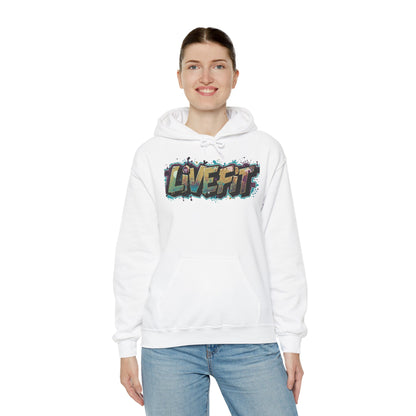 LIVE FIT Hoodie - Unisex Heavy Blend Sweatshirt - Fitness Gym Wear - Workout Apparel - S-5XL