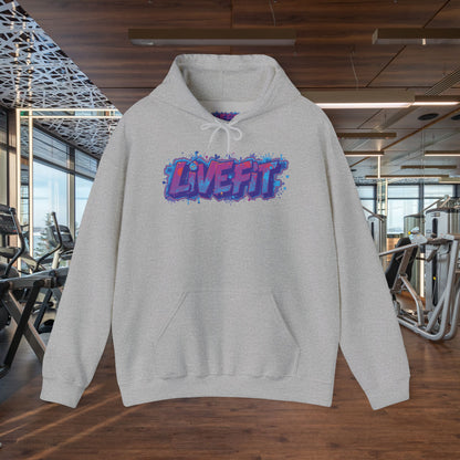 LIVE FIT Hoodie Sweatshirt - Motivational Fitness Pullover - Unisex Gym Hoodie - S-5XL