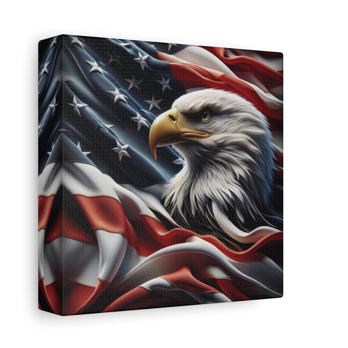 Patriotic Eagle Canvas Wall Art - American Flag Decor - Red White Blue - Gallery Wrapped - 27 Sizes - Veteran Gift