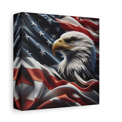 Patriotic Eagle Canvas Wall Art - American Flag Decor - Red White Blue - Gallery Wrapped - 27 Sizes - Veteran Gift