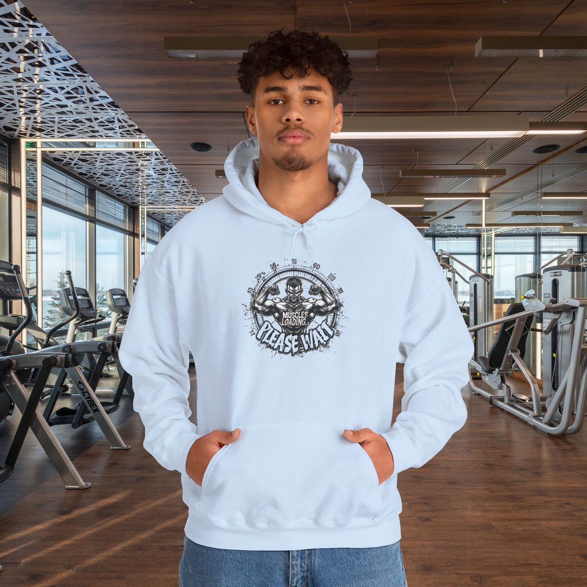 Muscles Loading Please Wait - Motivational Fitness Hoodie - Gym Sweatshirt - Unisex S-5XL
