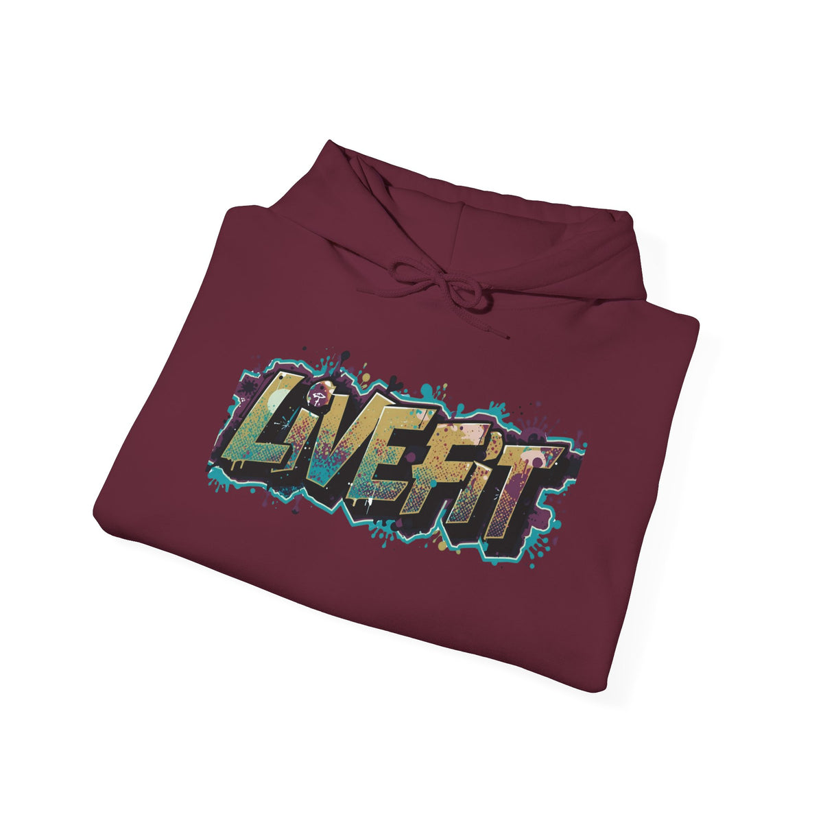 LIVE FIT Hoodie - Unisex Heavy Blend Sweatshirt - Fitness Gym Wear - Workout Apparel - S-5XL