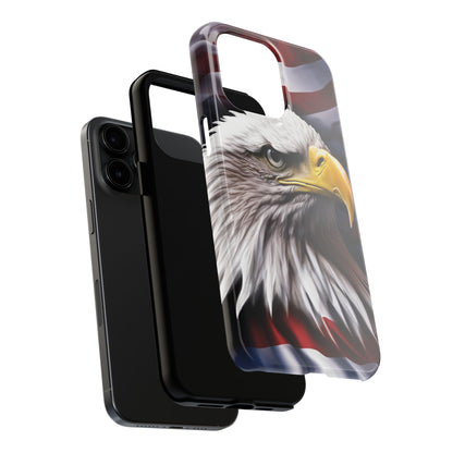 Patriotic - Bald Eagle - Phone Case - Tough Phone Case - American Flag Design - Gift for Veterans - National Holidays - Outdoor Adventures - Eagle Lover