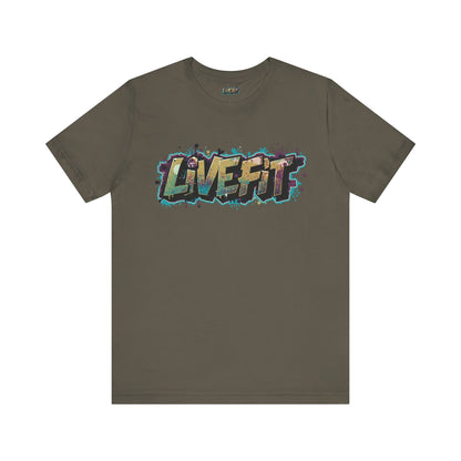 LIVE FIT Graphic Fitness Tee - Motivational Workout T-Shirt - Unisex XS-4XL