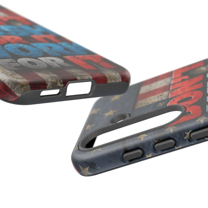 Don't Wish For It Work For It Tough Phone Case - Motivational Patriotic Design