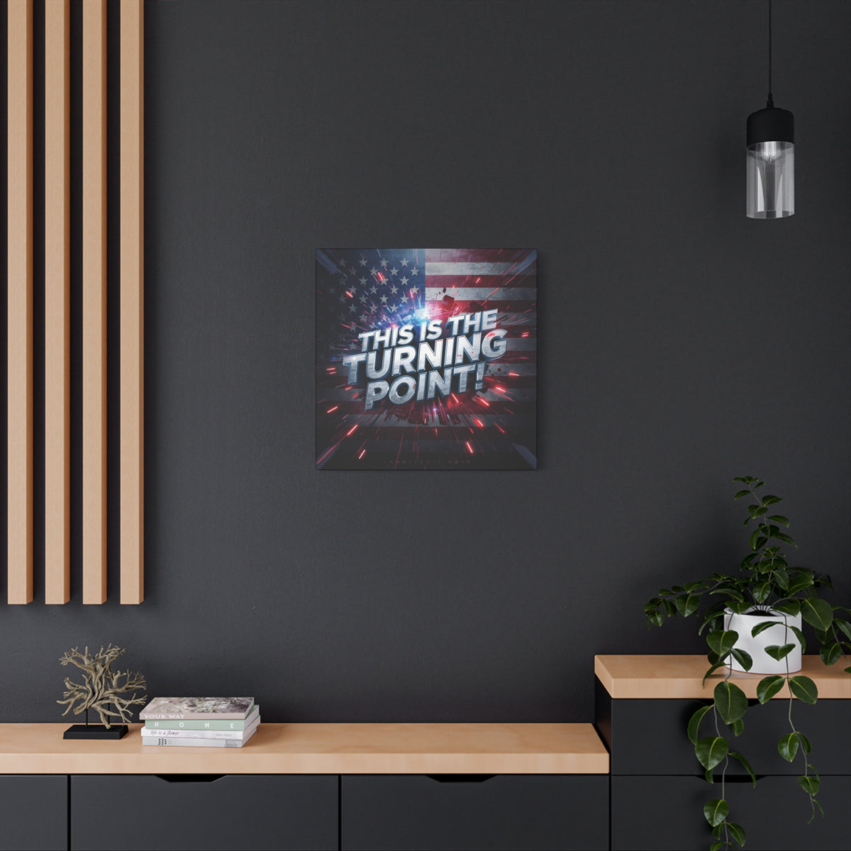 This Is The Turning Point! Canvas Wall Art - Patriotic American Flag - Red White Blue - Motivational Decor - 32 Sizes