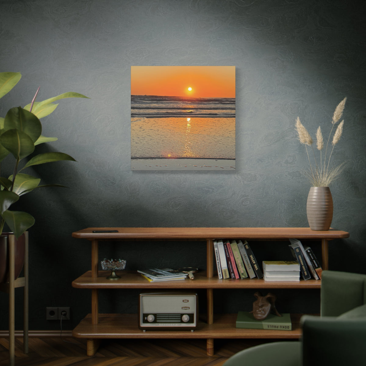 Sunset Beach Canvas Print, Ocean Decor, Wall Art, Home Decor, Coastal Artwork for Living Room