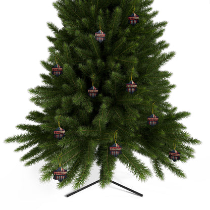 Patriotic Ornaments - Freedom American Flag Design - Red White & Blue - Same Design Both Sides