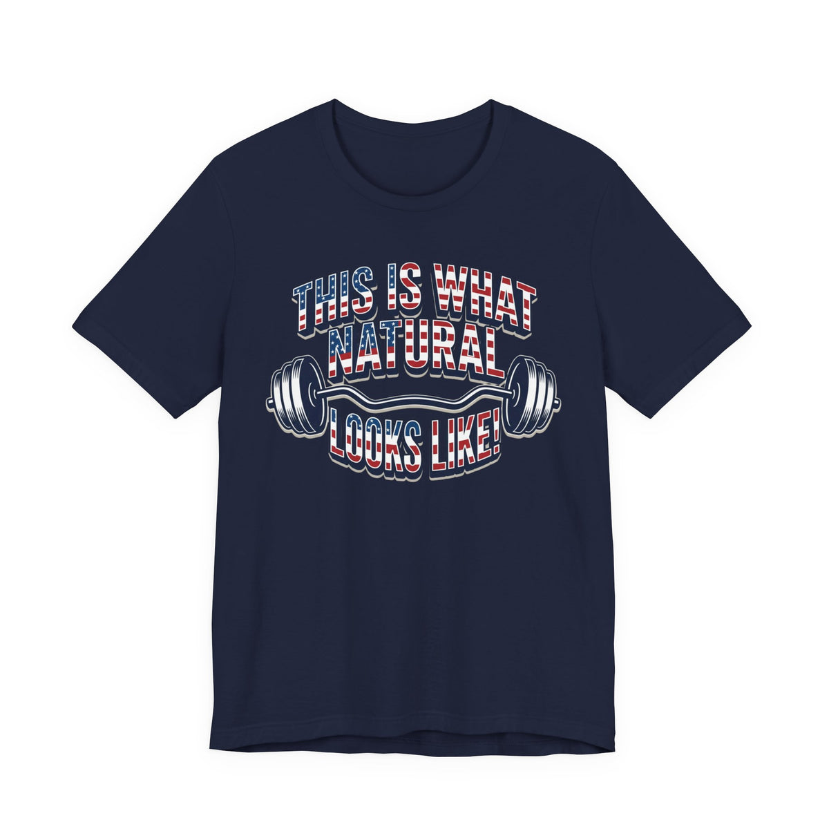 Natural Looks American Flag Gym T-Shirt | Motivational Weightlifting Tee