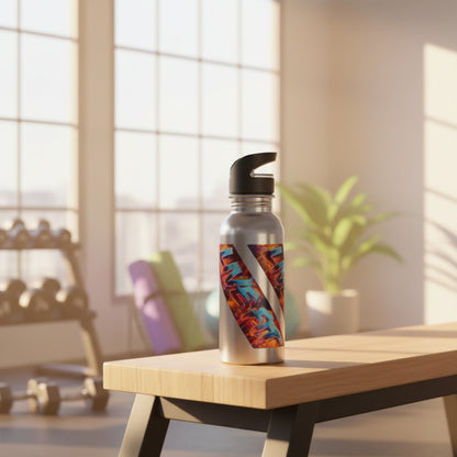 Vibrant - LIVE FIT - Stainless Steel  - 20oz - Water Bottle - Flip Top Spout - With Straw - Eco-Friendly - Fitness