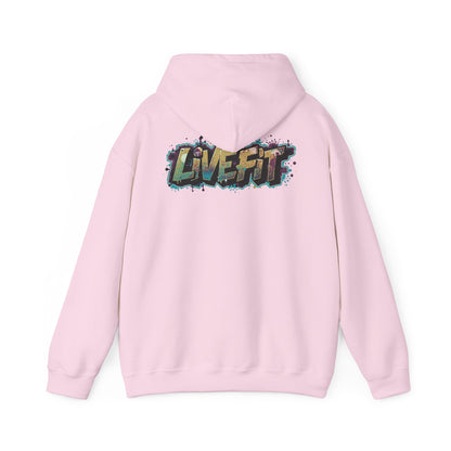 LIVE FIT Hoodie - Unisex Heavy Blend Sweatshirt - Fitness Gym Wear - Workout Apparel - S-5XL