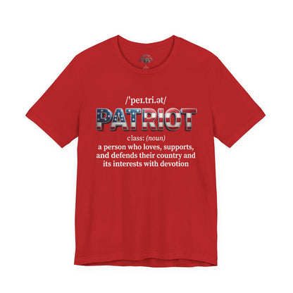 Patriot Definition Tee — American Flag Text Patriotic T‑Shirt - Patriot Fit Life