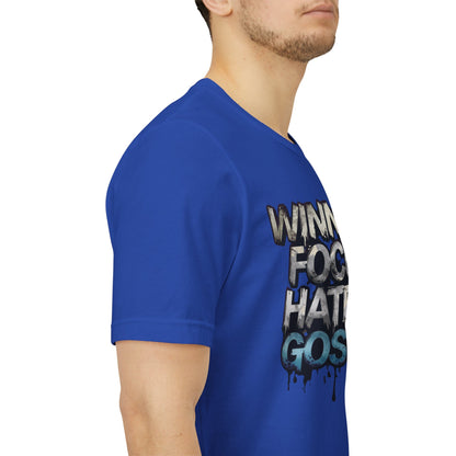 Winners Focus Haters Gossip - Motivational T-Shirt - Bold Graphic Tee - Unisex XS-4XL
