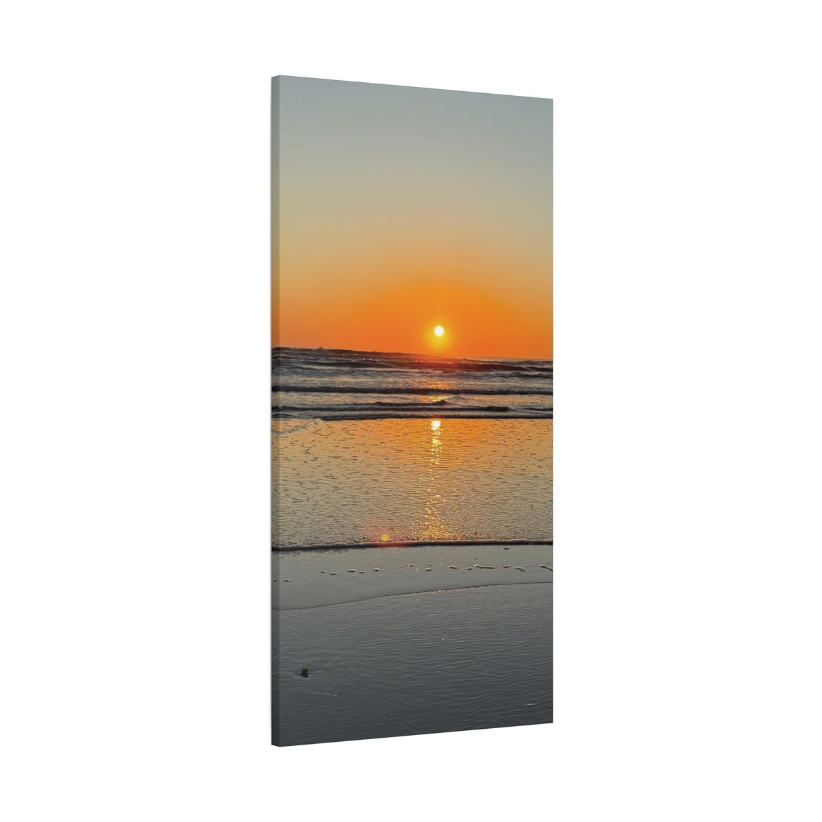 Sunset Beach Canvas Print, Ocean Decor, Wall Art, Home Decor, Coastal Artwork for Living Room