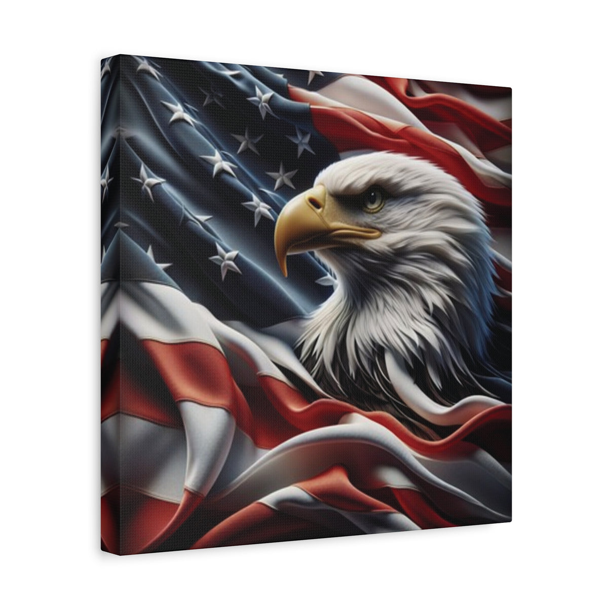 Patriotic Eagle Canvas Wall Art - American Flag Decor - Red White Blue - Gallery Wrapped - 27 Sizes - Veteran Gift