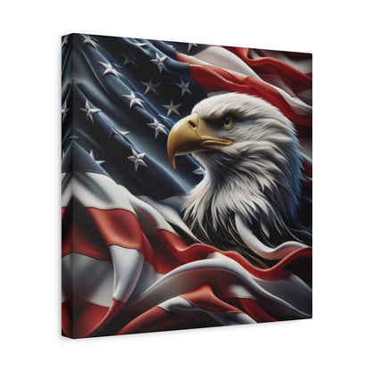 Patriotic Eagle Canvas Wall Art - American Flag Decor - Red White Blue - Gallery Wrapped - 27 Sizes - Veteran Gift