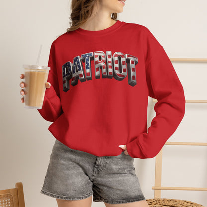 Patriot Fit Life Crewneck Sweatshirt - Arched American Flag 'PATRIOT' Graphic | Unisex S-4XL