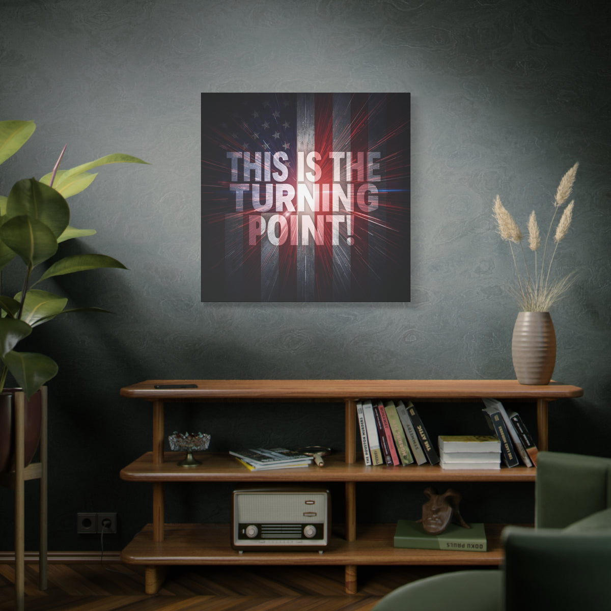 This Is The Turning Point! Canvas Wall Art - Patriotic American Flag - Red White Blue - Motivational Decor - 36 Sizes