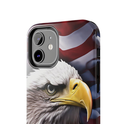 Patriotic - Bald Eagle - Phone Case - Tough Phone Case - American Flag Design - Gift for Veterans - National Holidays - Outdoor Adventures - Eagle Lover