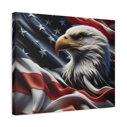 Patriotic Eagle Canvas Wall Art - American Flag Decor - Red White Blue - Gallery Wrapped - 27 Sizes - Veteran Gift