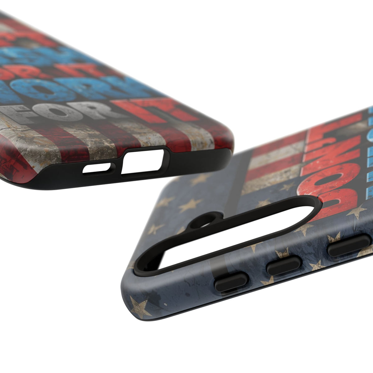 Don't Wish For It Work For It Tough Phone Case - Motivational Patriotic Design