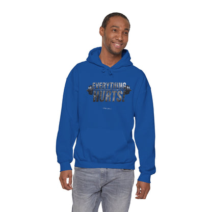 Everything Hurts! Gym Life Workout Hoodie - Funny Fitness Sweatshirt - Barbell Design - S-5XL