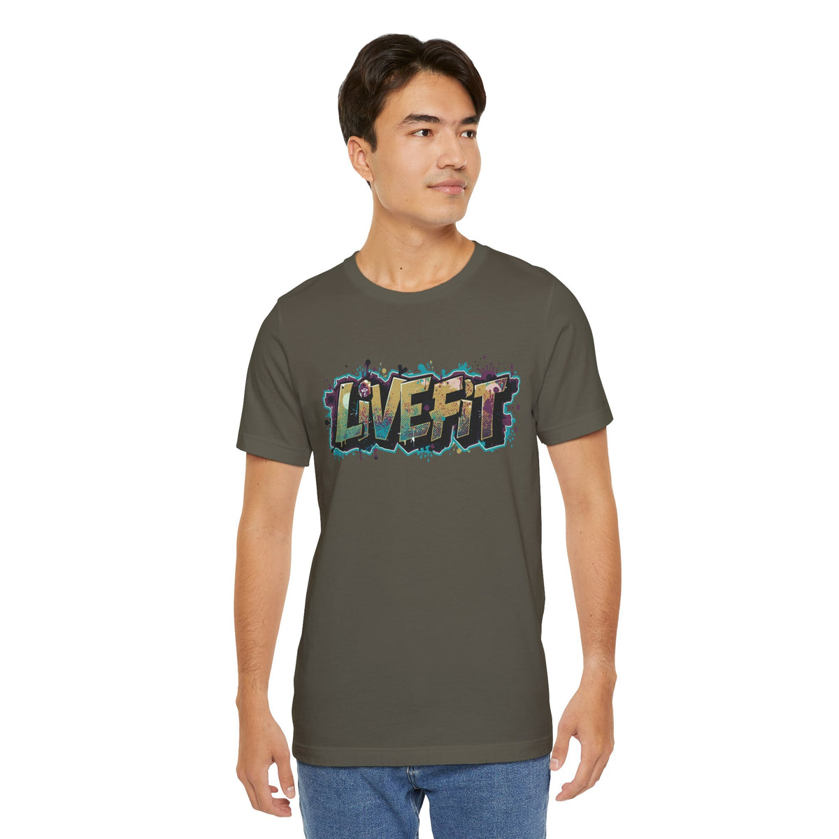 LIVE FIT Graphic Fitness Tee - Motivational Workout T-Shirt - Unisex XS-4XL