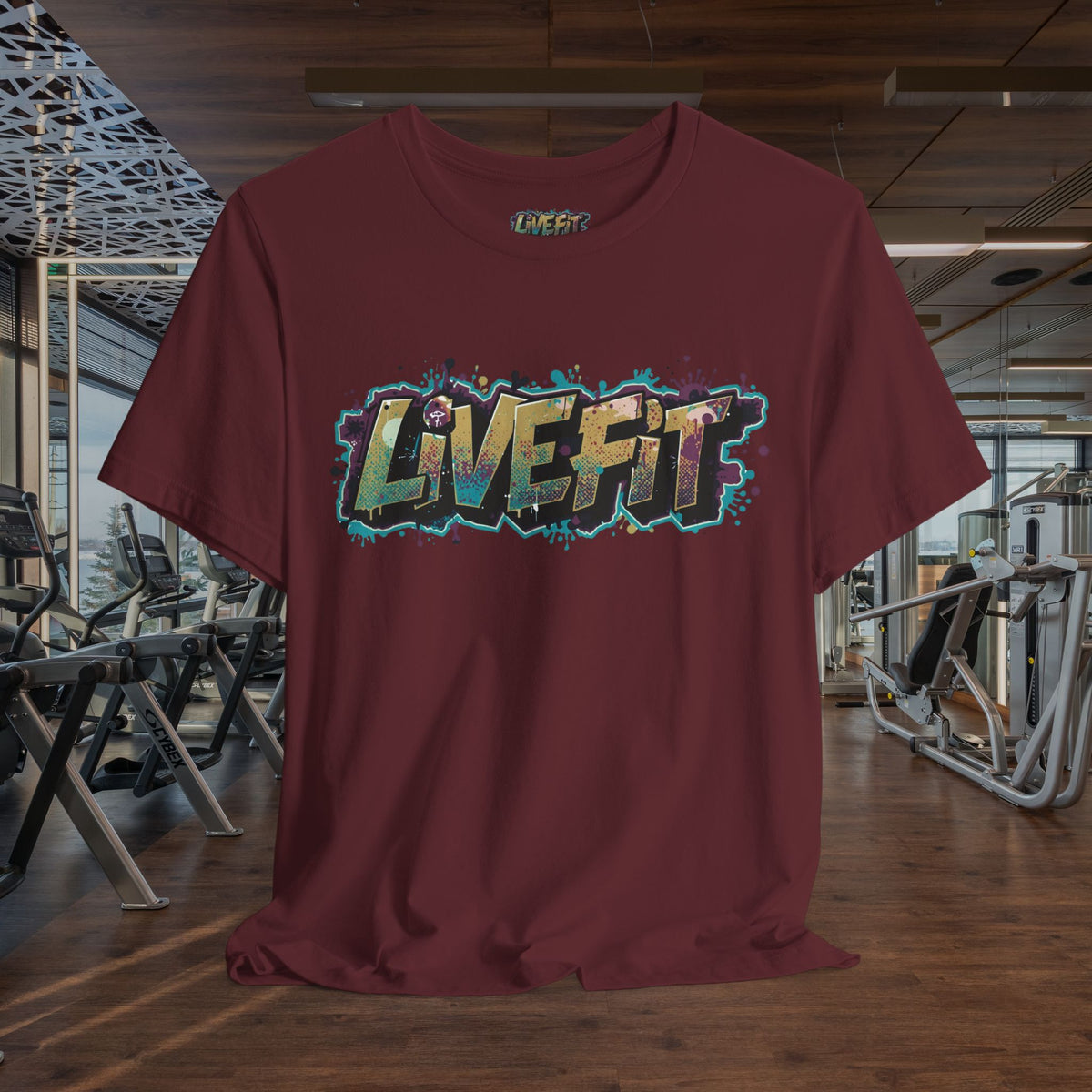 LIVE FIT Graphic Fitness Tee - Motivational Workout T-Shirt - Unisex XS-4XL
