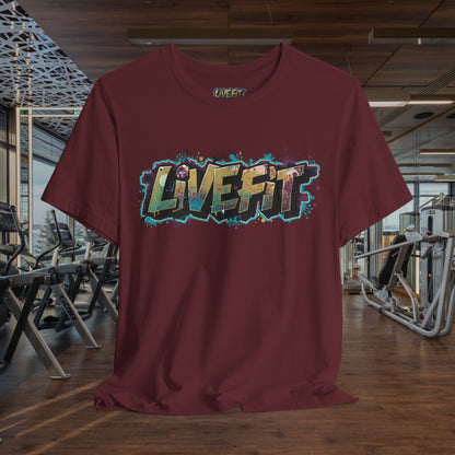 LIVE FIT Graphic Fitness Tee - Motivational Workout T-Shirt - Unisex XS-4XL