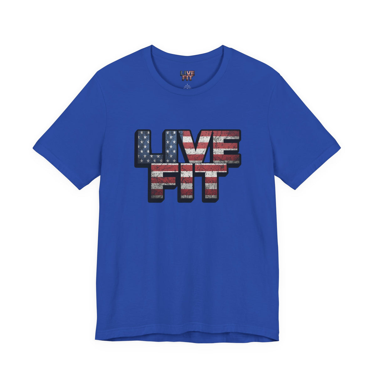 LIVE FIT Patriotic T-Shirt - American Flag Red White Blue - Unisex Fitness Tee