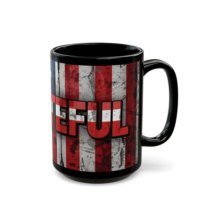 Grateful Mug - Vintage American Flag Design - Patriotic Gift - 11oz/15oz