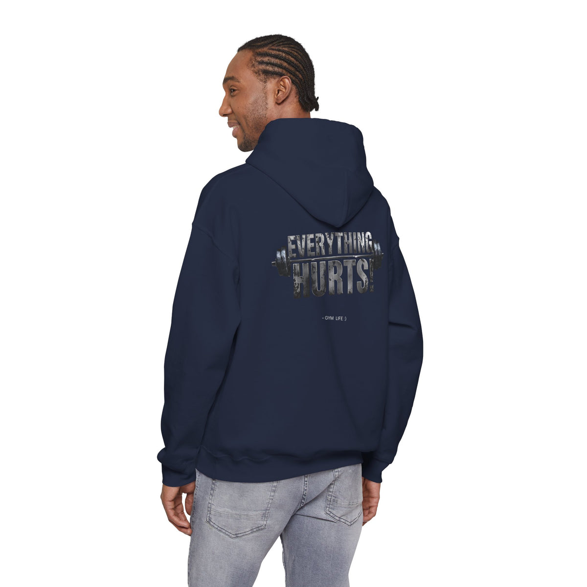 Everything Hurts! Gym Life Workout Hoodie - Funny Fitness Sweatshirt - Barbell Design - S-5XL