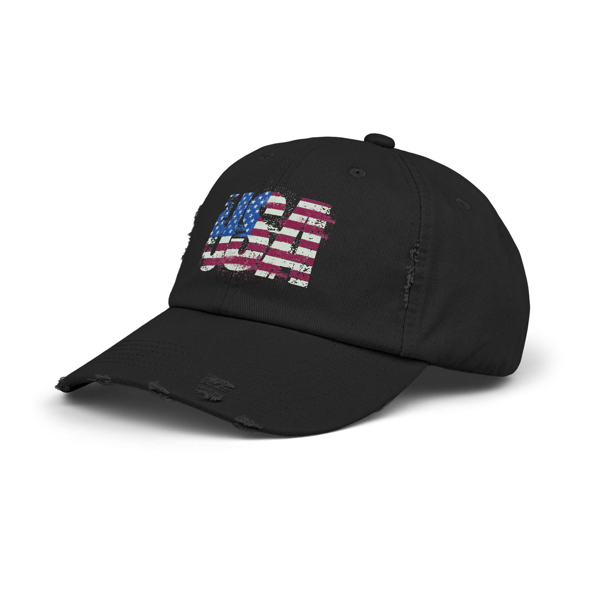 USA Distressed Flag Cap - Unisex Cotton Twill Hat - Patriotic Headwear