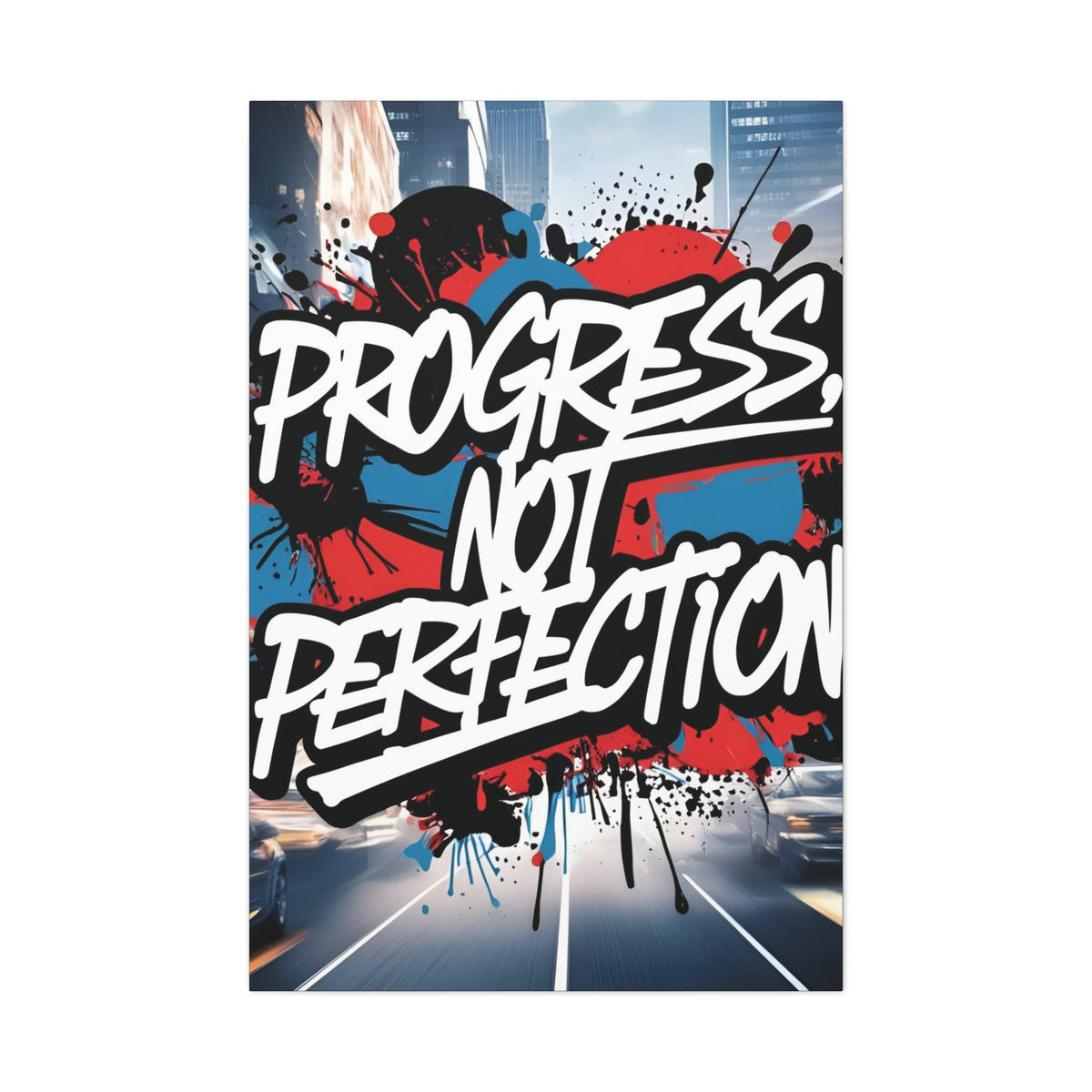 Progress Not Perfection Canvas Wall Art - Motivational Home Decor