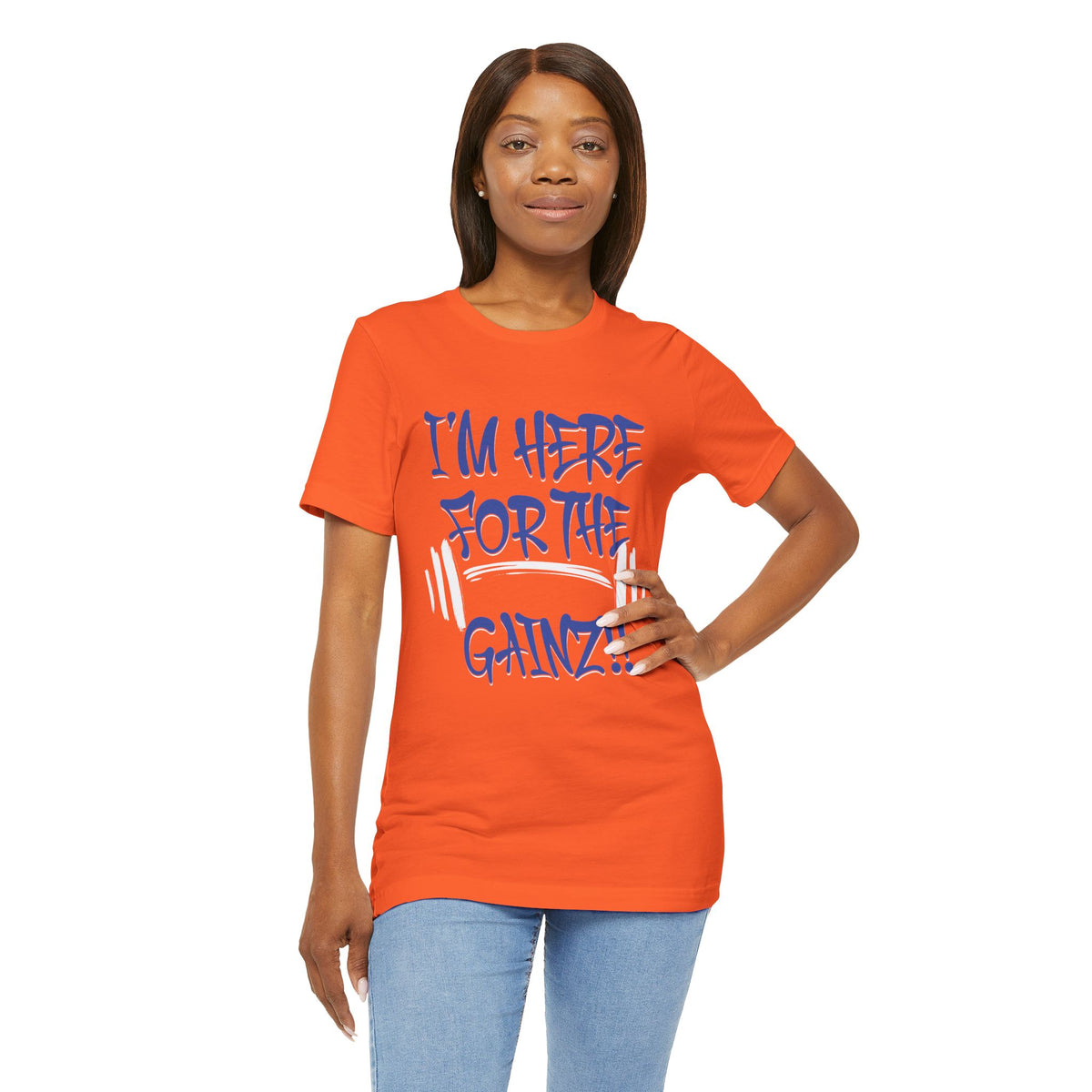 I'm Here For The Gainz! Gym Motivation T-Shirt - Funny Fitness Tee - Unisex XS-4XL