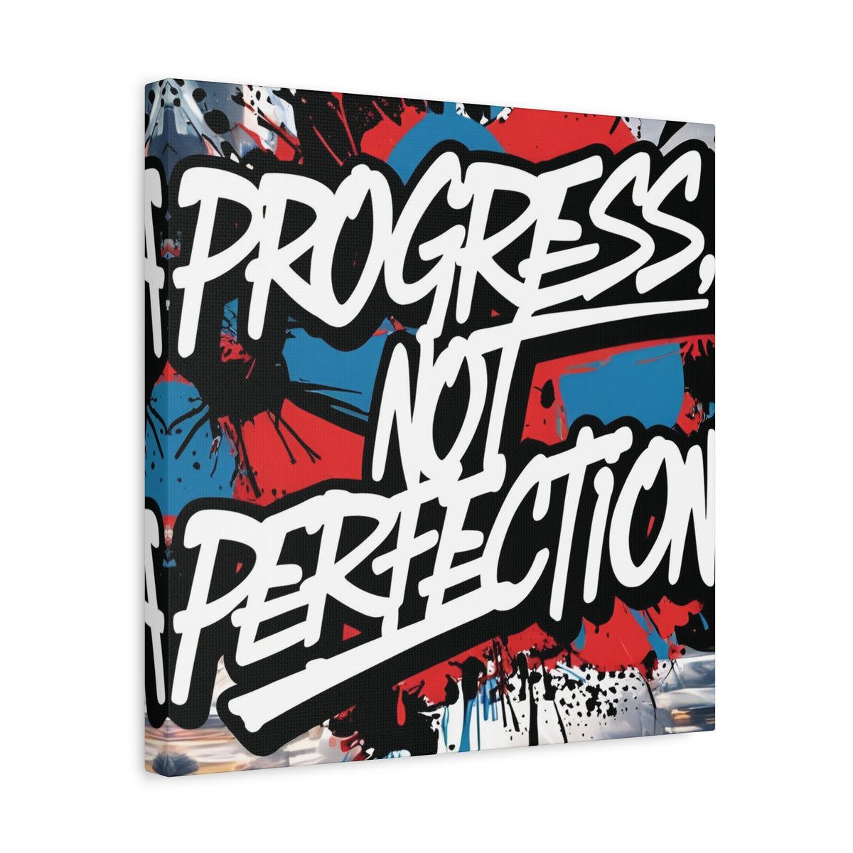 Progress Not Perfection Canvas Wall Art - Motivational Home Decor