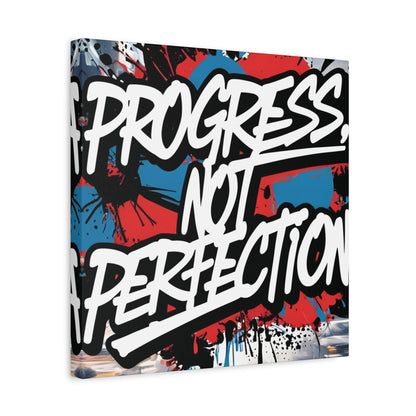 Progress Not Perfection Canvas Wall Art - Motivational Home Decor