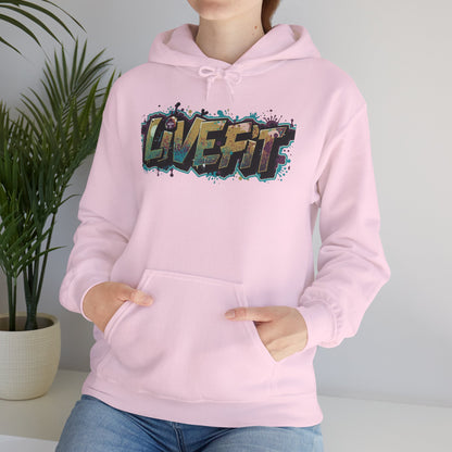 LIVE FIT Hoodie - Unisex Heavy Blend Sweatshirt - Fitness Gym Wear - Workout Apparel - S-5XL