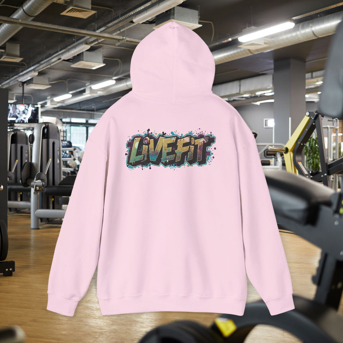 LIVE FIT Hoodie - Unisex Heavy Blend Sweatshirt - Fitness Gym Wear - Workout Apparel - S-5XL