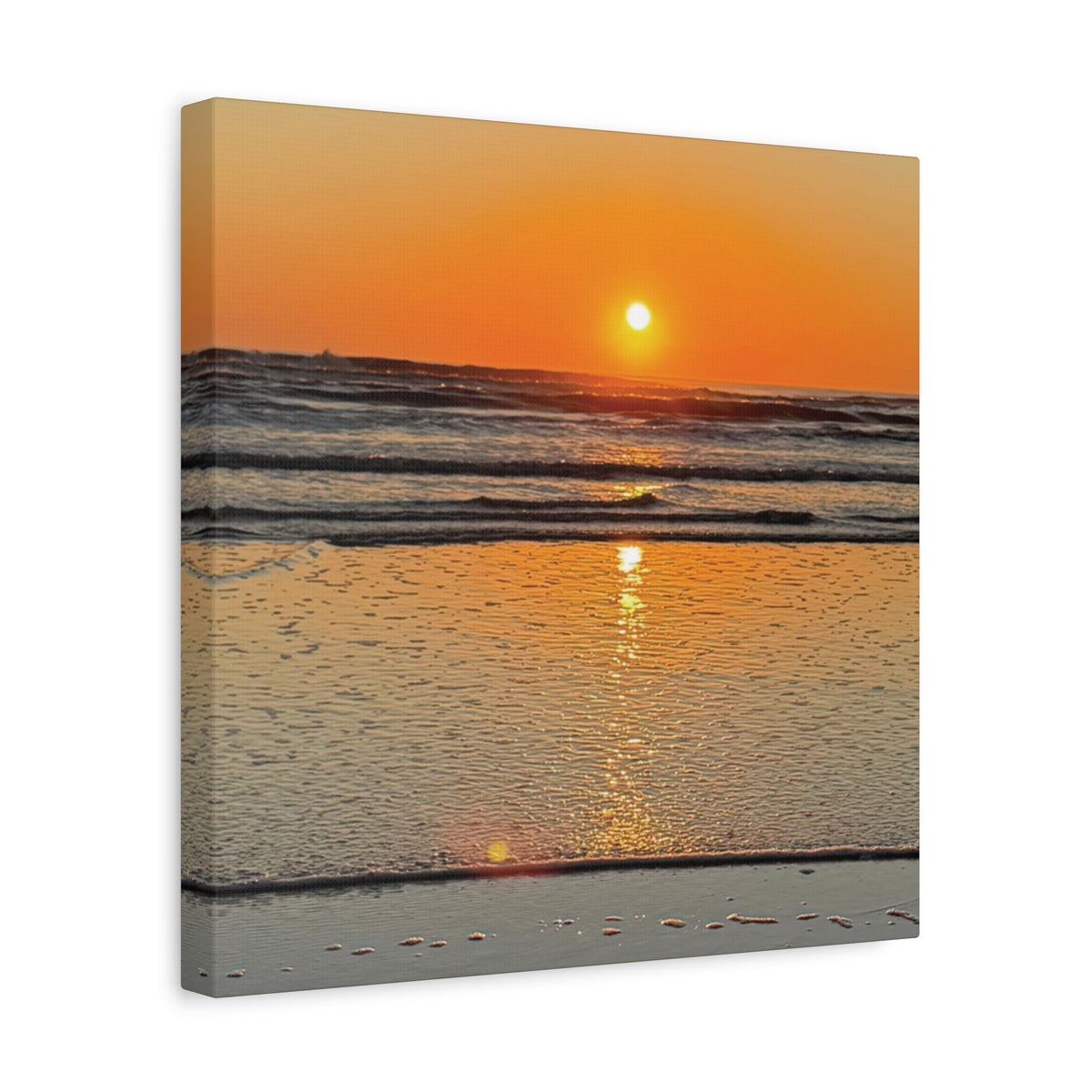 Sunset Beach Canvas Print, Ocean Decor, Wall Art, Home Decor, Coastal Artwork for Living Room