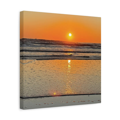 Sunset Beach Canvas Print, Ocean Decor, Wall Art, Home Decor, Coastal Artwork for Living Room