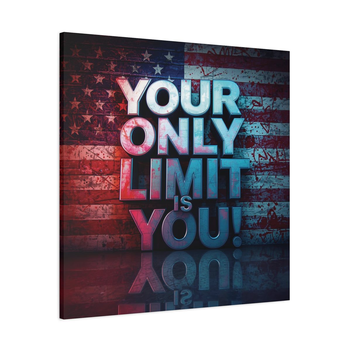 Your Only Limit Is You Canvas Wall Art - Motivational Vintage Flag Decor